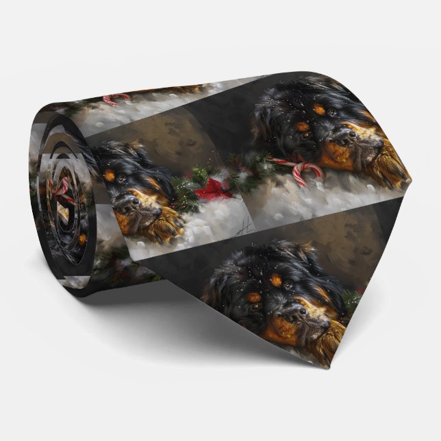 Tibetan Mastiff Dog Weihnachtsfest Krawatte (Gerollt)