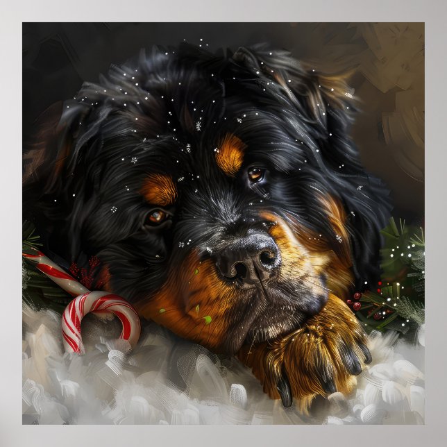 Tibetan Mastiff Dog Weihnachtsfest Poster (Vorne)