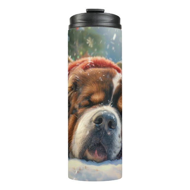 Tibetan Mastiff Dog Weihnachtsfest Thermosbecher (Vorderseite)