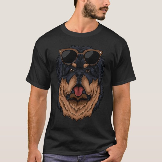 Tibetan mastiff eyeglasses  dog T-Shirt (Vorderseite)