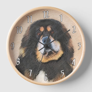 Tibetan-Mastiff-Gemälde - Süße originelle Hundekun Uhr