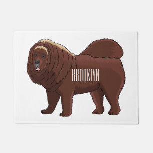 Tibetan Mastiff Hunde Cartoon Illustration Fußmatte