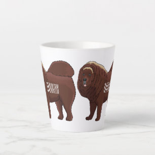 Tibetan Mastiff Hunde Cartoon Illustration Milchtasse