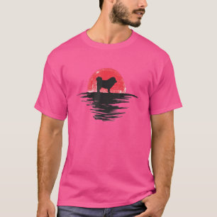 Tibetan Mastiff Japanischer Sunset Retro Dog Red T-Shirt