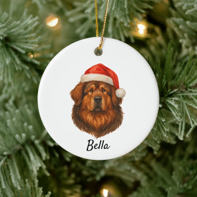 Tibetan Mastiff Keramik Ornament (Baum)