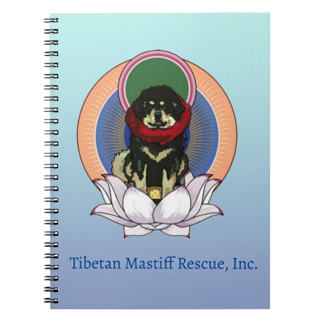 Tibetan Mastiff Lotus Blume Spiral Notebook Notizblock (Vorderseite)
