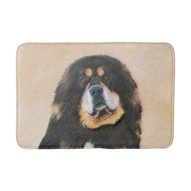 Tibetan Mastiff Malerei - Niedliche Original Dog A Badematte (Vorderseite)