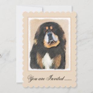 Tibetan Mastiff Malerei - Niedliche Original Dog A Einladung