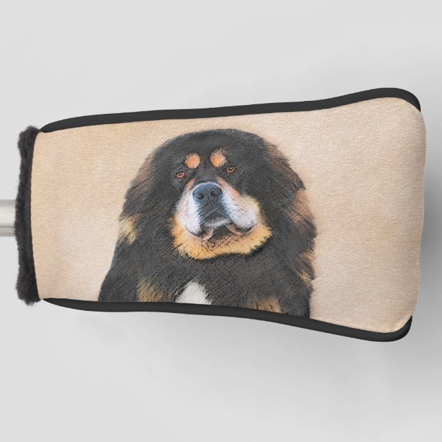 Tibetan Mastiff Malerei - Niedliche Original Dog A Golf Headcover (Vorderseite)
