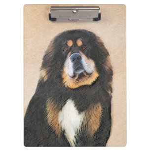 Tibetan Mastiff Malerei - Niedliche Original Dog A Klemmbrett