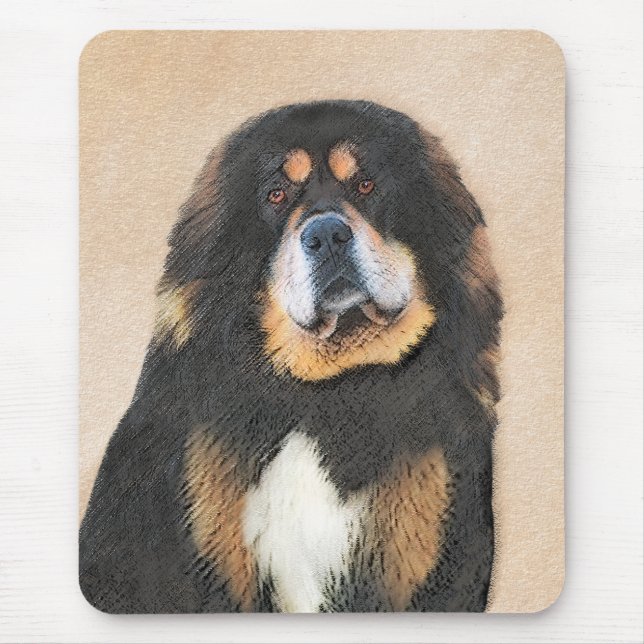 Tibetan Mastiff Malerei - Niedliche Original Dog A Mousepad (Vorne)
