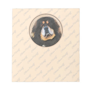 Tibetan Mastiff Malerei - Niedliche Original Dog A Notizblock