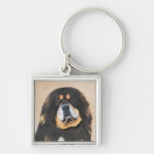 Tibetan Mastiff Malerei - Niedliche Original Dog A Schlüsselanhänger