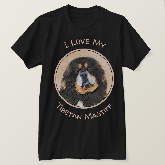 Tibetan Mastiff Malerei - Niedliche Original Dog A T-Shirt (Design vorne)