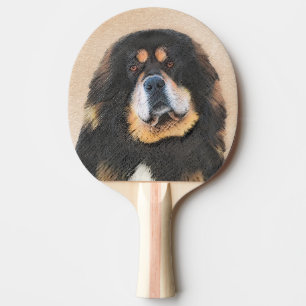 Tibetan Mastiff Malerei - Niedliche Original Dog A Tischtennis Schläger