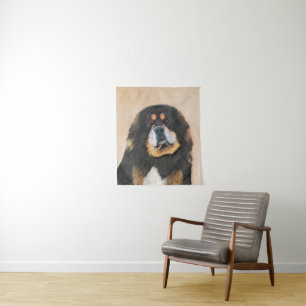 Tibetan Mastiff Malerei - Niedliche Original Dog A Wandteppich