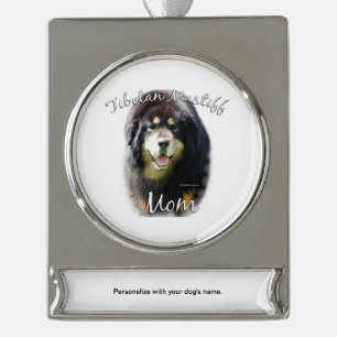 Tibetan Mastiff Mama 2 Banner-Ornament Silber