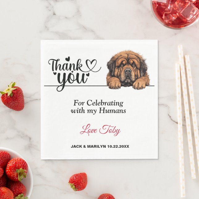 Tibetan Mastiff Paper Napkins Serviette (Beispiel)
