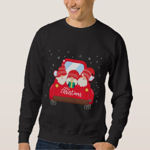 Tibetan Mastiff Riding Red Truck Frohe Weihnachten Sweatshirt