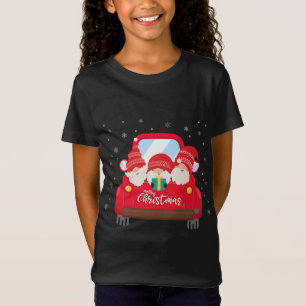 Tibetan Mastiff Riding Red Truck Frohe Weihnachten T-Shirt