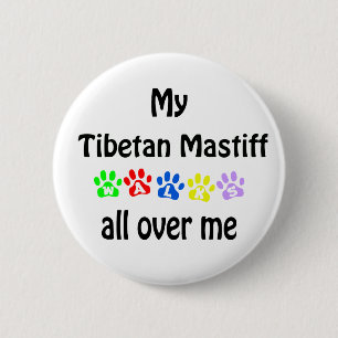 Tibetan Mastiff Walks Design Button