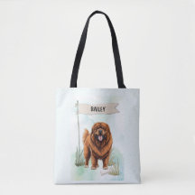 Tibetan Mastiff Watercolor Personalized Dog