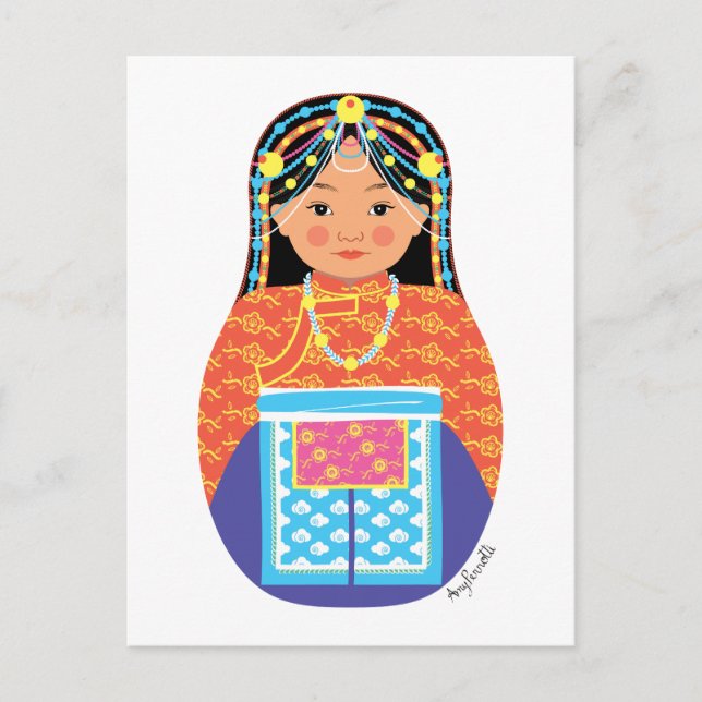 Tibetan Matryoshka Postcard Postkarte (Vorderseite)