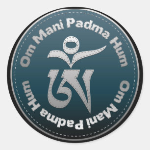 Tibetan Om Stitch Runder Aufkleber