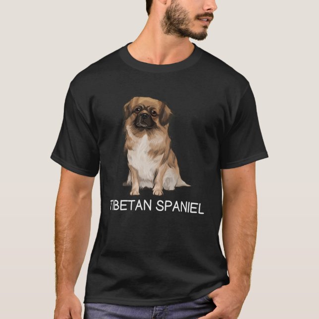 Tibetan Spaniel Crazy Dog T-Shirt (Vorderseite)