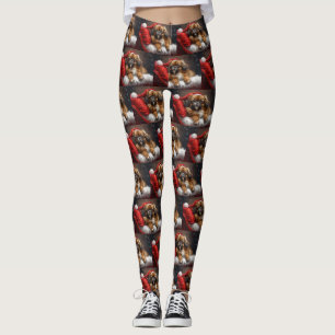 Tibetan Spaniel Dog Weihnachtsfest Leggings