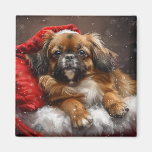 Tibetan Spaniel Dog Weihnachtsfest Magnet