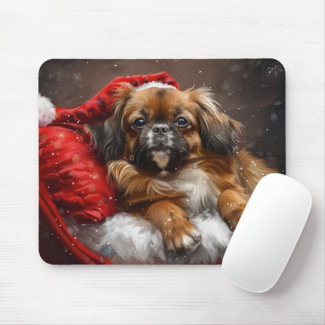 Tibetan Spaniel Dog Weihnachtsfest Mousepad (Mit Mouse)