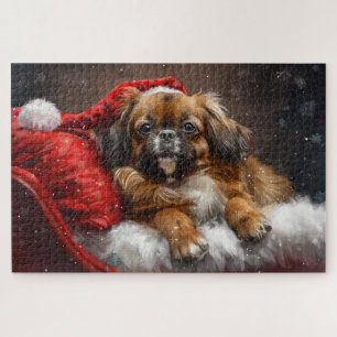 Tibetan Spaniel Dog Weihnachtsfest Puzzle