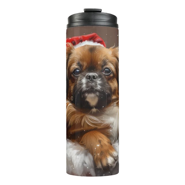Tibetan Spaniel Dog Weihnachtsfest Thermosbecher (Vorderseite)