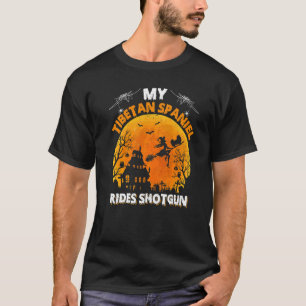 Tibetan Spaniel fährt Schrotflinte Tibetan Spaniel T-Shirt