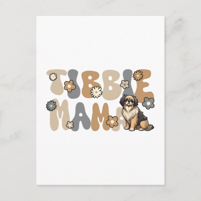 Tibetan Spaniel Groovy Tibbie Mama Postkarte (Vorderseite)