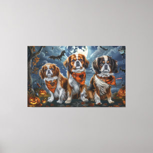 Tibetan Spaniel Halloween Gruselig Leinwanddruck