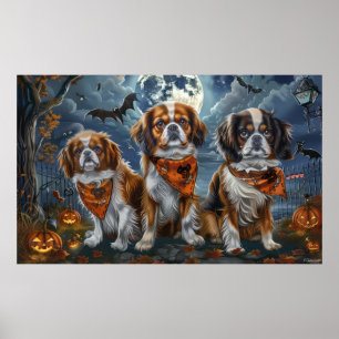 Tibetan Spaniel Halloween Gruselig Poster