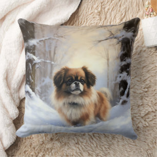 Tibetan Spaniel Lass es schneien Weihnachten  Kissen