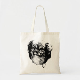 Tibetan Spaniel-Tasche – Ink-Hund-Porträt-Kunst Tragetasche