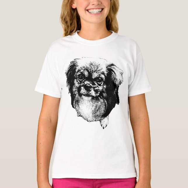 Tibetan Spaniel Tee – Ruhige Hundemaske mit Tinte (Vorderseite)