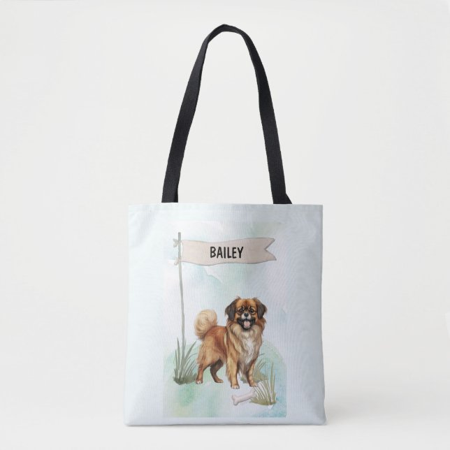 Tibetan Spaniel Wasserfarben Personalisierter Hund (Vorderseite)