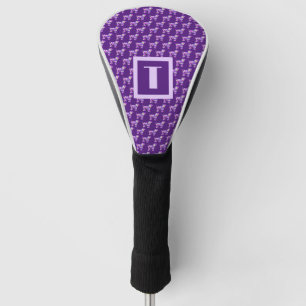 Tibetan Terrier Dog Lila Silhouette Monogram Golf Headcover