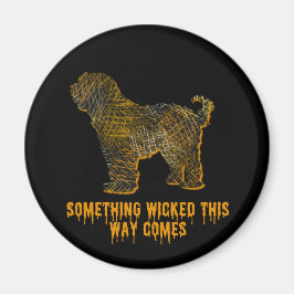 Tibetan Terrier Dog Silhouette Spaß Halloween Magnet