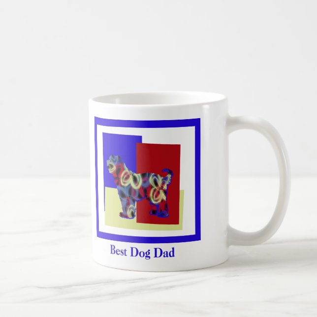 Tibetan Terrier Dog Silhouette TRBY Vatertag Kaffeetasse (Rechts)