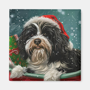 Tibetan Terrier Dog Weihnachtsfest Magnet