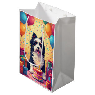 Tibetan Terrier Geburtstagsfeier Mittlere Geschenktüte