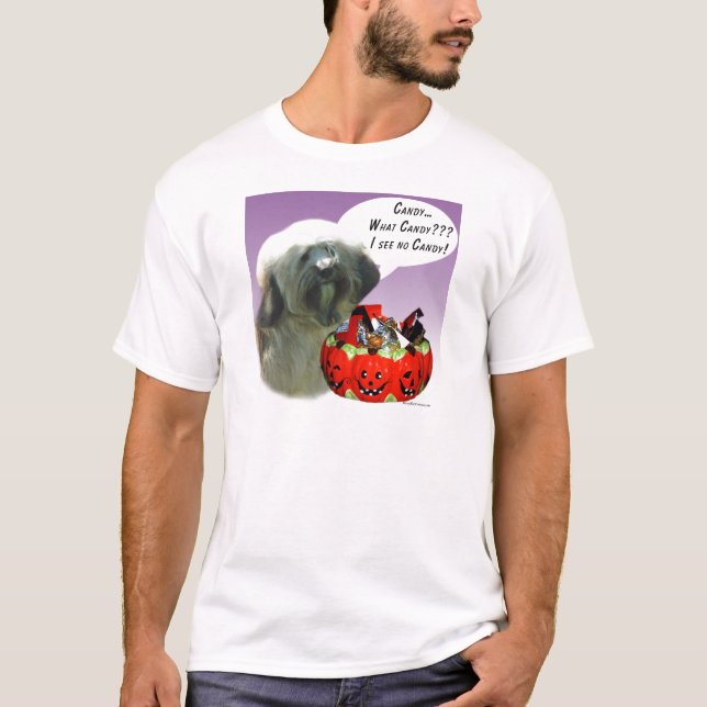 Tibetan Terrier Halloween Candy T-Shirt (Vorderseite)