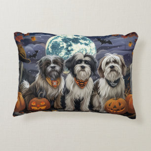 Tibetan Terrier Halloween Gruselig Dekokissen