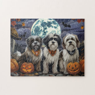 Tibetan Terrier Halloween Gruselig Puzzle